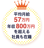 月給57万円以上多数！年収800万円以上可能！